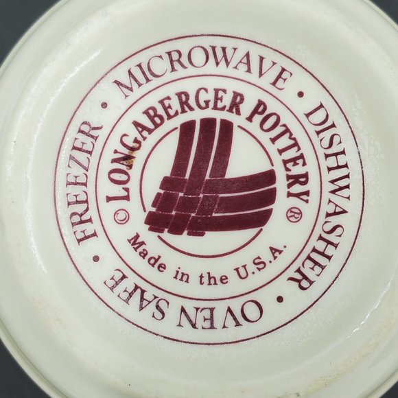 Longaberger Pottery Woven Traditions Paprika Red Coffee Mugs - Picture 8 of 8